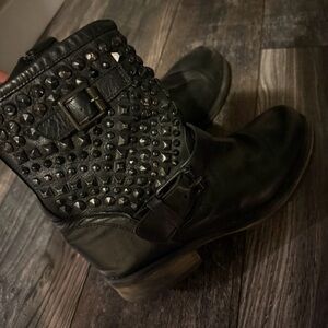 Studded Black Leather Boots.  Steve Madden 7.5